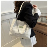 Vintage solid color woman pearl tote bag